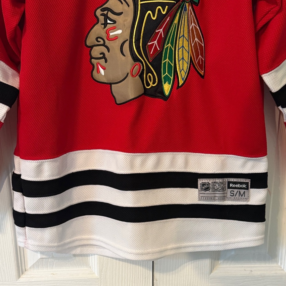 Chicago Blackhawks Shaw #65 NHL 2015 Stanley Cup Champion Reebok Jersey Size S/M - Picture 5 of 9